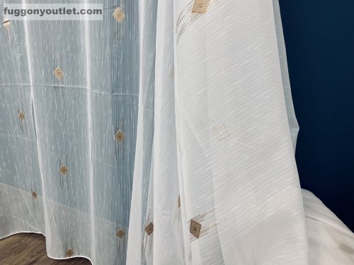 Méteráru, Voile, fehér alapon Mogyoró Bézs 280 cm 