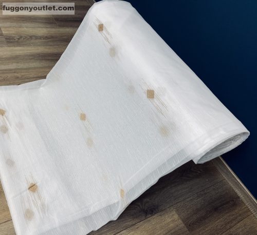 Méteráru, Voile, fehér alapon Mogyoró Bézs 280 cm 