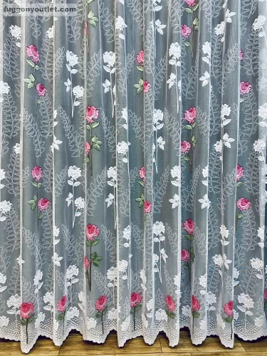 Rózsaszál, fehér alapon Rózsa, 500x250 cm