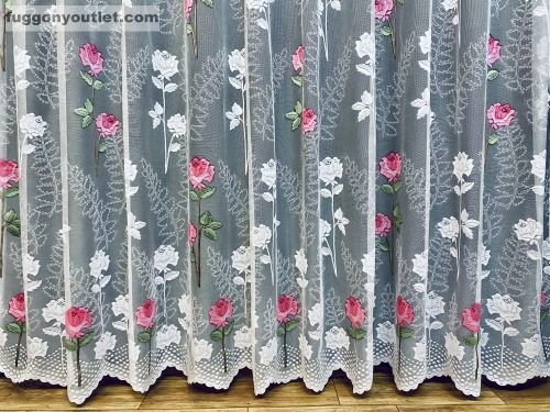 Rózsaszál, fehér alapon Rózsa, 400x250 cm