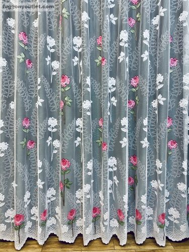 Rózsaszál, fehér alapon Rózsa, 400x250 cm