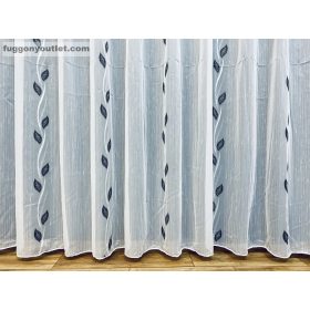 Voile, Levél fehér alapon fekete, 500x155 cm 