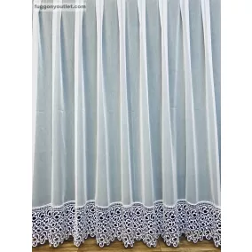   Csipkés Függöny, Basic, fehér, 30 cm fehér csipke, 300x250 cm