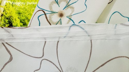 Sötétítő, Rózsa Selyem Tört fehér alapon Mentazöld barna, 140x260 cm, 2db-os csomag