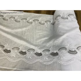   Méterárú, Csipkés Függöny, Sable Alap fehér szürke, 280 Magas (Kétsoros Csipkés)