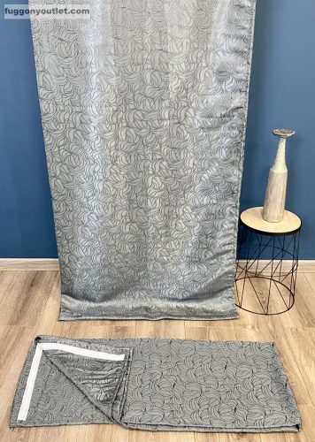 Kész sötétítő függöny, Indás selyem szürke, ( 2 darab =140x180 cm )