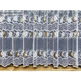Szevgi, barna, fehér alapon barna, 300x175 cm
