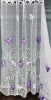 Méteráru, Vitrázs Függöny, Zsakar, Pillangós fehér alapon lila, 120 cm 