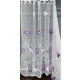 Méteráru, Vitrázs Függöny, Zsakar, Pillangós fehér alapon lila, 120 cm 