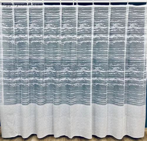 Alul Bordűr, fehér és szürke, 300x175 cm