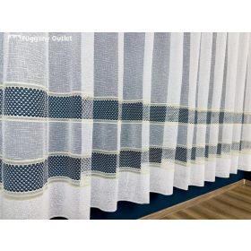 Hálós csíkos , fehér alap,arany soros, 300x155 cm