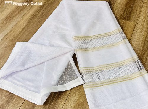 Hálós csíkos , fehér alap,arany soros, 300x155 cm