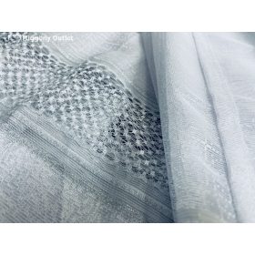 Hálós csíkos , fehér alap,Ezüst soros, 400x250 cm