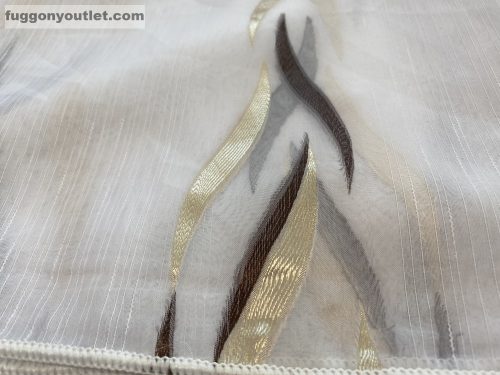 Voile, Azra, fehér alapon barna arany, 500x260 cm
