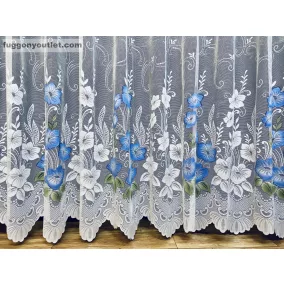 Pipacsvirág, fehér alapon Kék, 300x175 cm