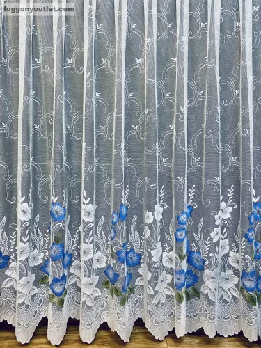 Pipacsvirág, fehér alapon Kék, 200x155 cm