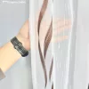 Voile, Azra, fehér alapon barna, 200x210 cm
