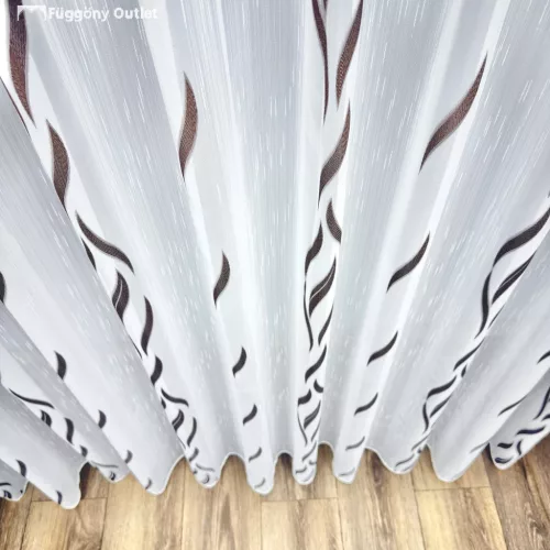Voile, Azra, fehér alapon barna, 200x210 cm