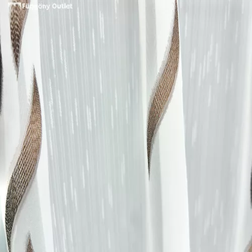 Voile, Azra, fehér alapon barna, 200x210 cm