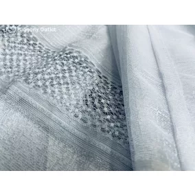 Hálós csíkos , fehér alap,Ezüst soros, 500x175 cm