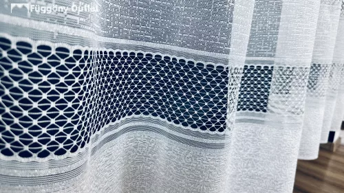 Hálós csíkos , fehér alap,Ezüst soros, 500x175 cm