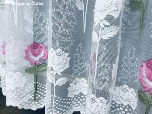 Rózsaszál, fehér alapon Rózsaszín, 500x175 cm