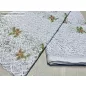 sűrűlevélek fehér alapon zöld barna, 300x155 cm 