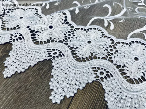 Méterárú, Csipkés Függöny, fehér, 280 Magas (Kar tanesi 3D)