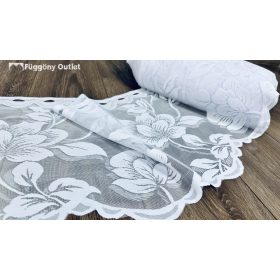   Méteráru, Vitrázs Függöny, Zsakar, rózsa, fehér, 38 cm