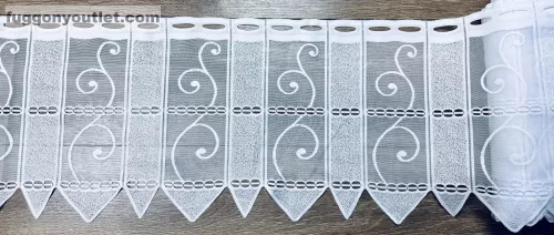 Méteráru, Vitrázs Függöny Túba, Zsakar, fehér, 45 cm 