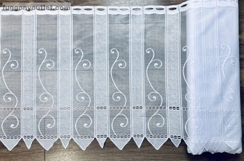 Méteráru, Vitrázs Függöny Túba, Zsakar, fehér, 60 cm 