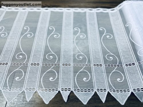 Méteráru, Vitrázs Függöny Túba, Zsakar, fehér, 60 cm 