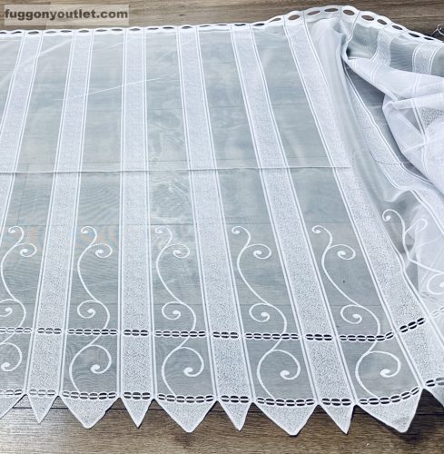 Méteráru, Vitrázs Függöny Túba, Zsakar, fehér, 90 cm 