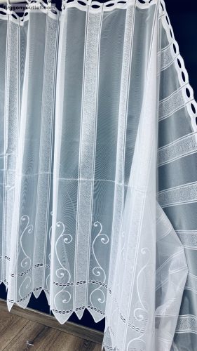 Méteráru, Vitrázs Függöny Túba, Zsakar, fehér, 90 cm 