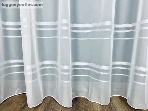 Voile, fehér Csíkos, 200x210 cm