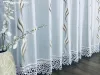 Voile, Dilara, Csipkés, fehér alapon, barna és arany, 300x180 cm