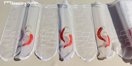 Méteráru, Vitrázs Függöny, Zsakar, paprika, 45 cm 