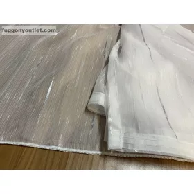 Voile, Pálcikás, fehér alapon szürke, 400x150 cm 