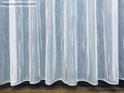 Voile, Pálcikás, fehér alapon szürke, 400x150 cm 