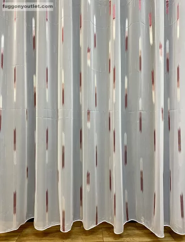 Voile, Parketta, fehér alapon bordó, 500x260 cm