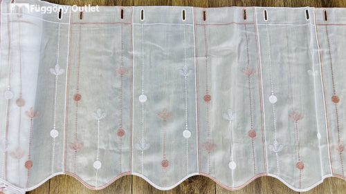 Méteráru, Vitrázs Függöny, hímzett voile, 45 cm