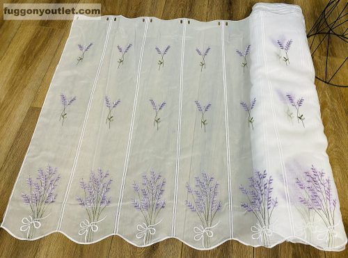 Méteráru, Vitrázs Függöny, himzett Levendula 90 cm