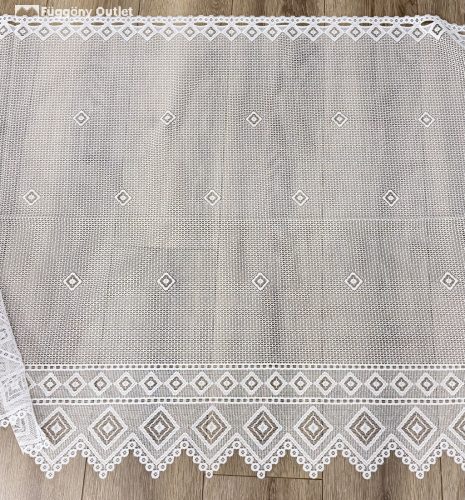 Méteráru, Vitrázs Függöny, Yonca, fehér, 90 cm