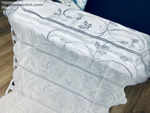 Méteráru, Vitrázs Függöny, Voile, szürke , 60 cm