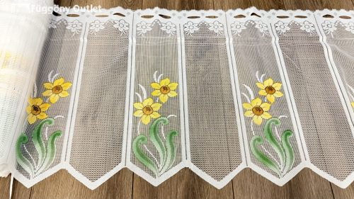 Méteráru, Vitrázs Függöny, Zsakar, sárga virág, 45 cm 