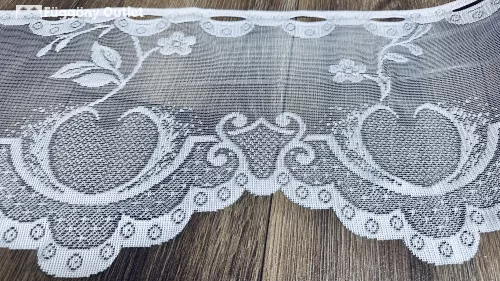 Méteráru, Vitrázs Függöny, Zsakar, fehér, 30 cm