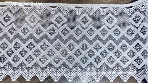 Méteráru, Vitrázs Függöny, örgü, Zsakar, fehér, 40 cm 