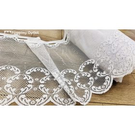 Méteráru, Vitrázs Függöny, Zsakar, fehér, 40 cm