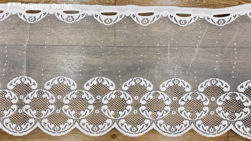 Méteráru, Vitrázs Függöny, Zsakar, fehér, 40 cm