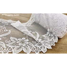 Méteráru, Vitrázs Függöny, Zsakar, fehér, 40 cm